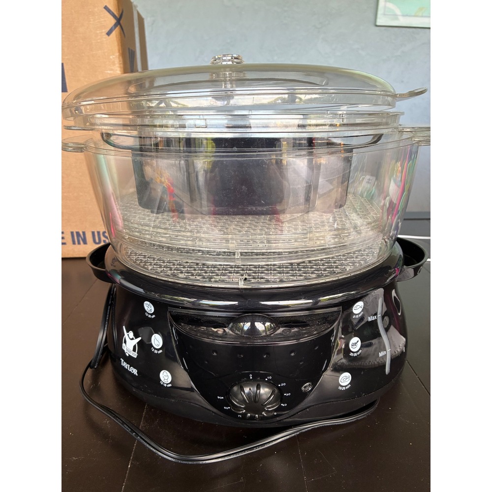 Taylor The Biggest Loser Food Steamer Black Clear Multi-Tier Electric Cooker
